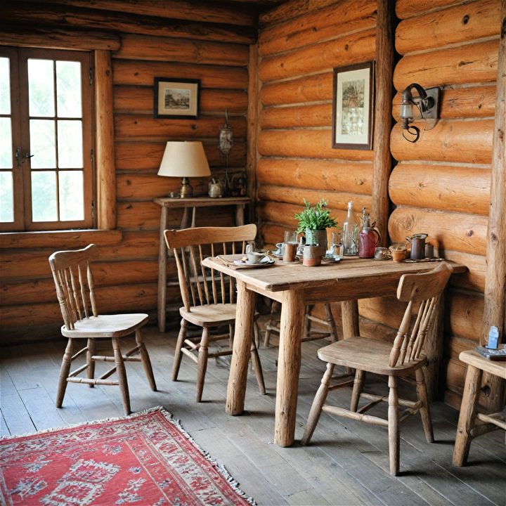 rustic wood furnishings for your log cabin