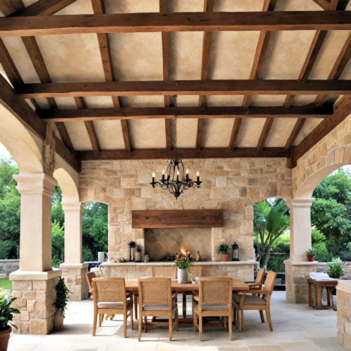 rustic wooden beam patio ceilings