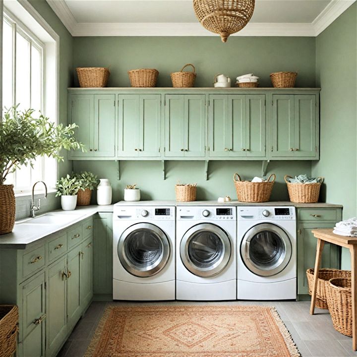 sage green to create a restful atmosphere