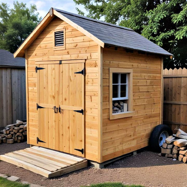 saltbox roof wood shed