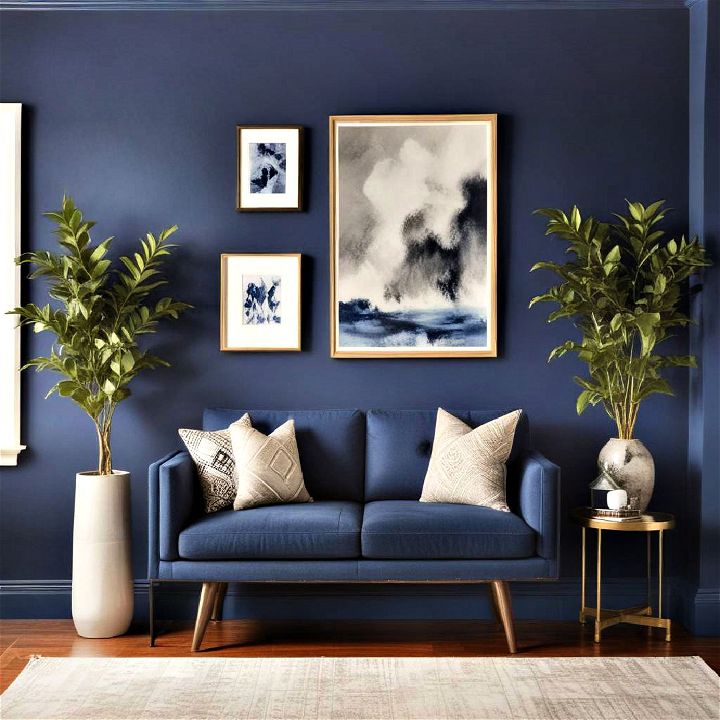 sapphire colored statement wall