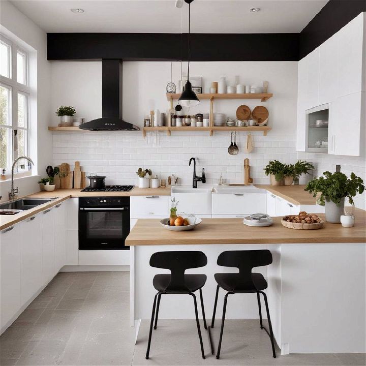scandinavian black and white kitchen