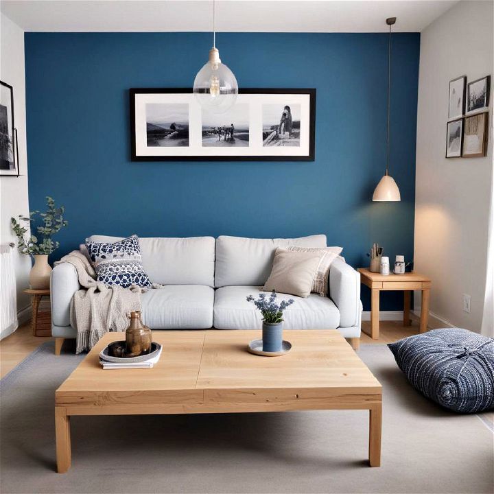 scandinavian blue living room