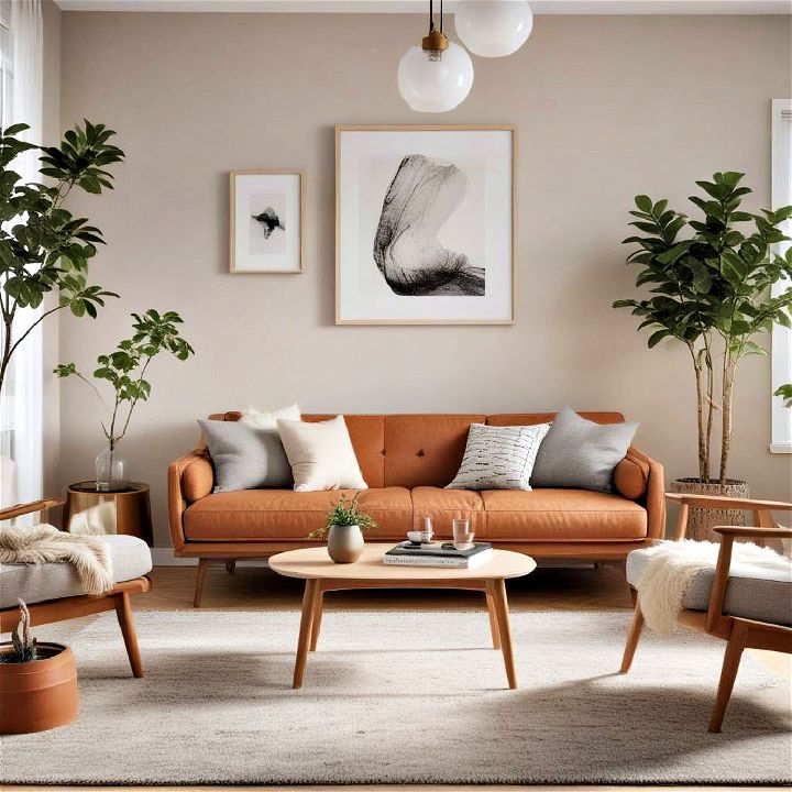 scandinavian modern mid century living room