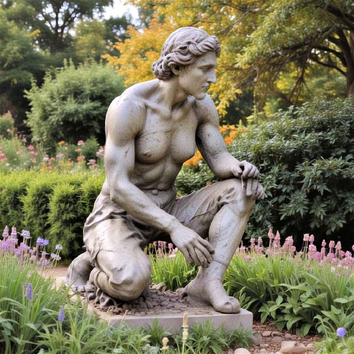 sculptures into your english garden landscape