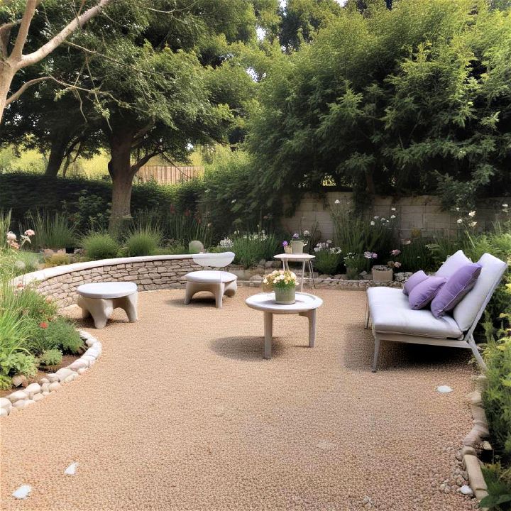 seating area in a garden