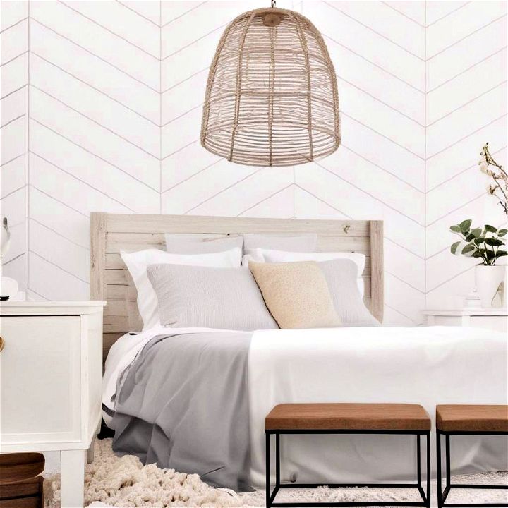 serene guest room shiplap wall