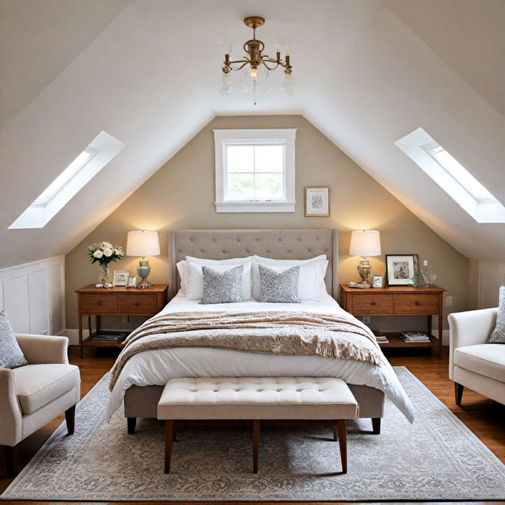 serene yet stylish transitional bedroom