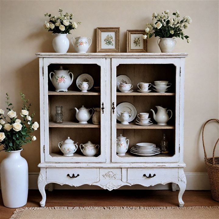shabby chic cabinet for vintage living room