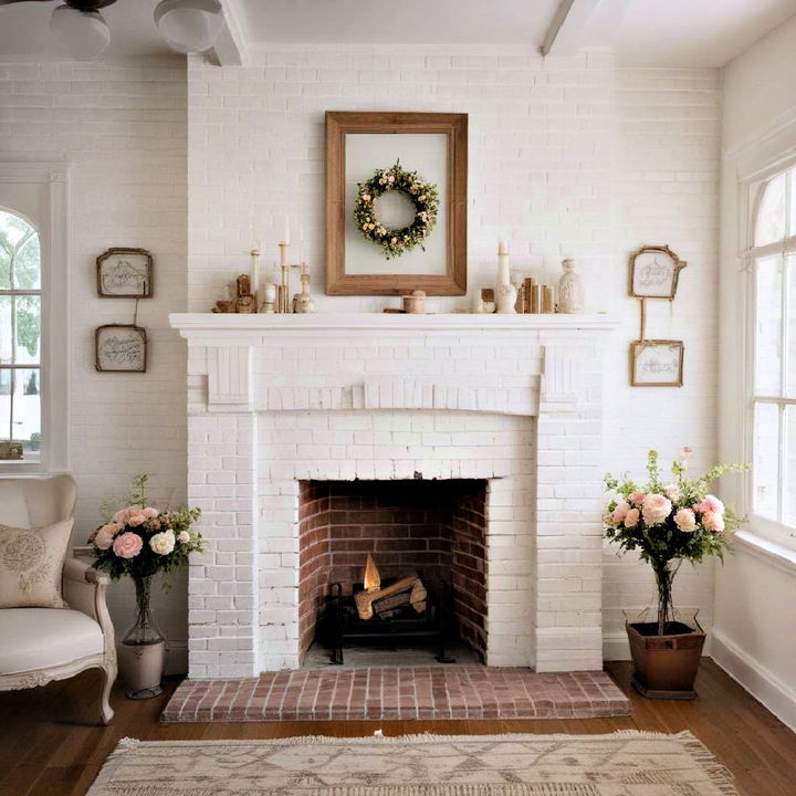 shabby chic elegance fireplace idea