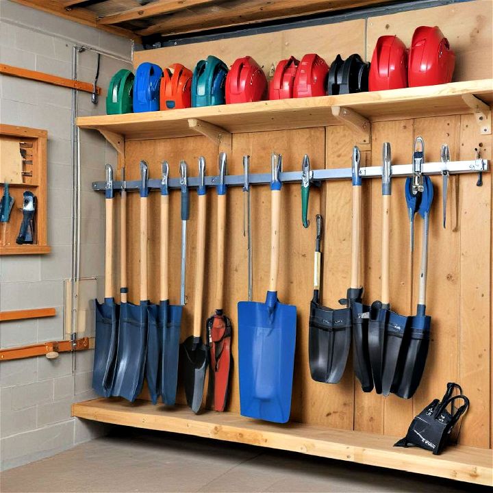 shed tool rack to organize bulky items