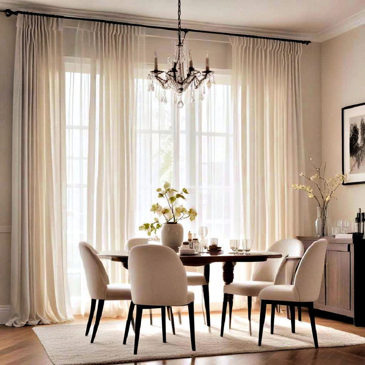 sheer curtains for dining room