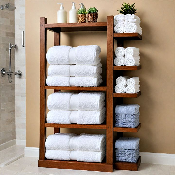 shelved towel storage and display