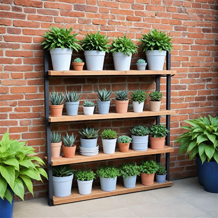 shelves to maximize your small patio