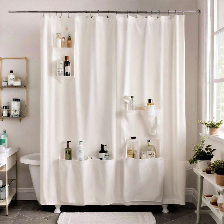 shower curtain with pockets