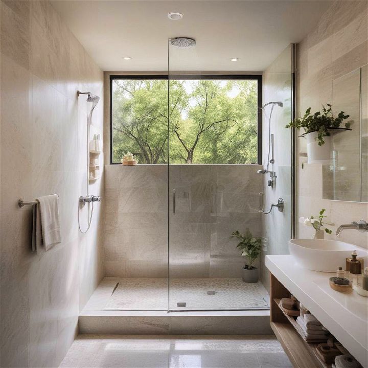 shower with a window
