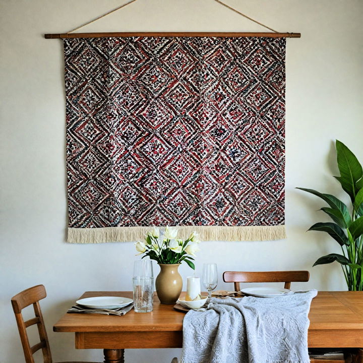 simple and elegant fabric wall hanging