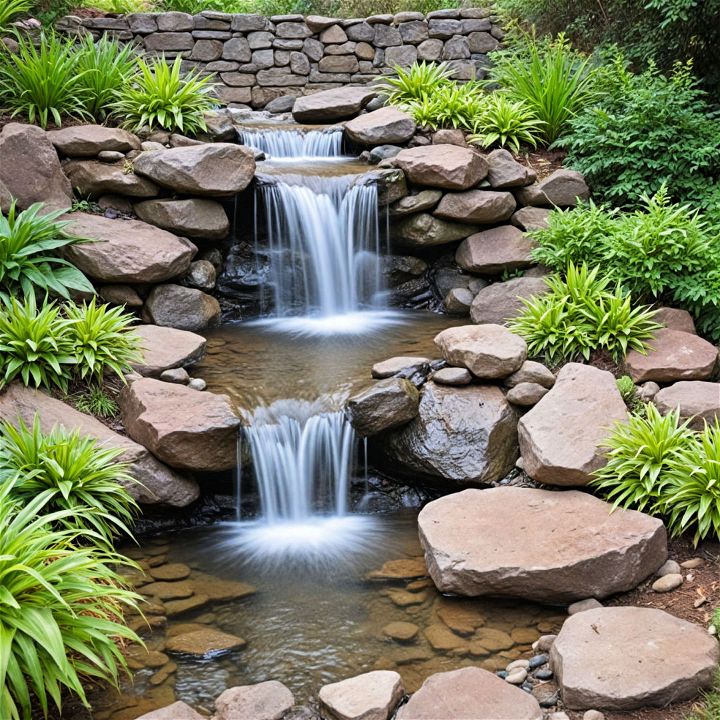 simple and soothing backyard waterfall