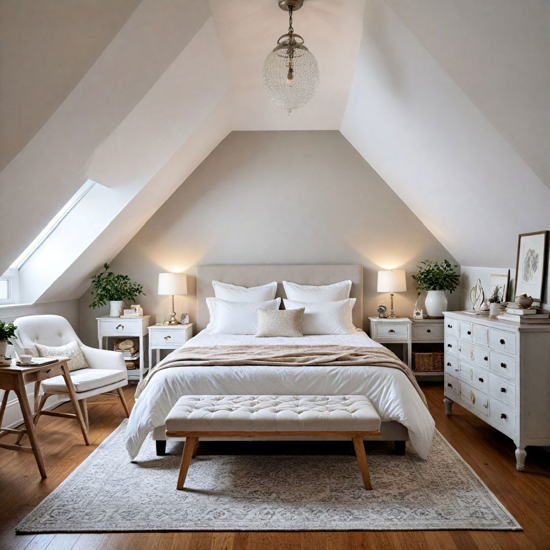 simple bedroom with monochromatic elegance