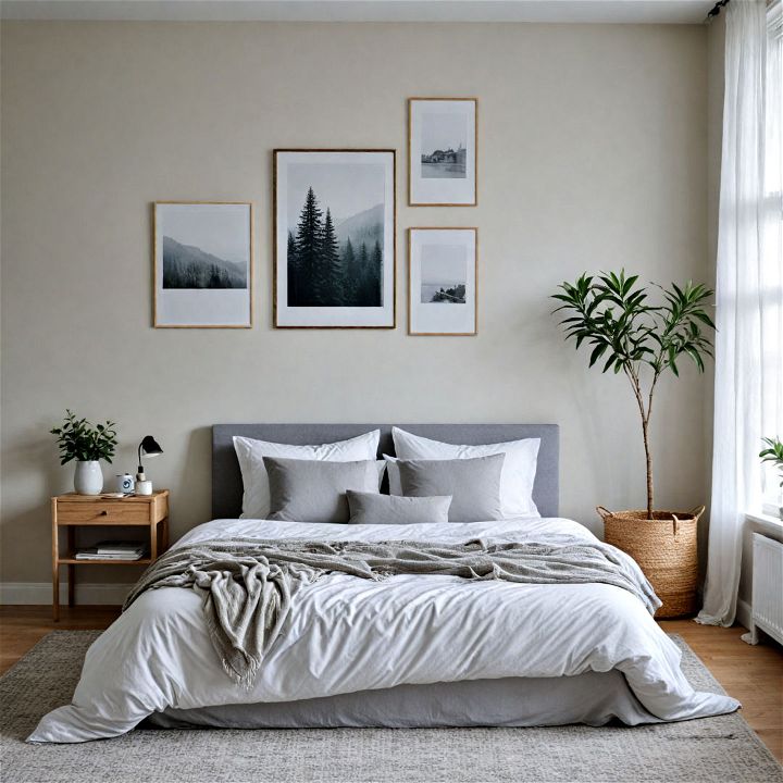 simple color palette scandinavian bedroom