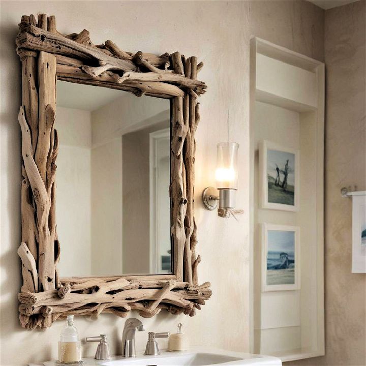 simple driftwood mirror