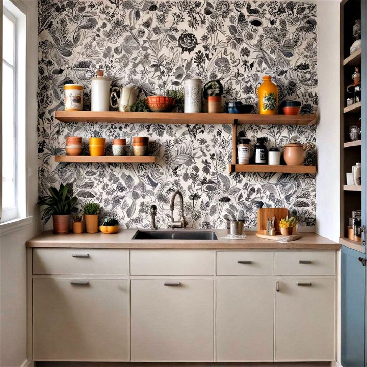 simple kitchenette wallpaper