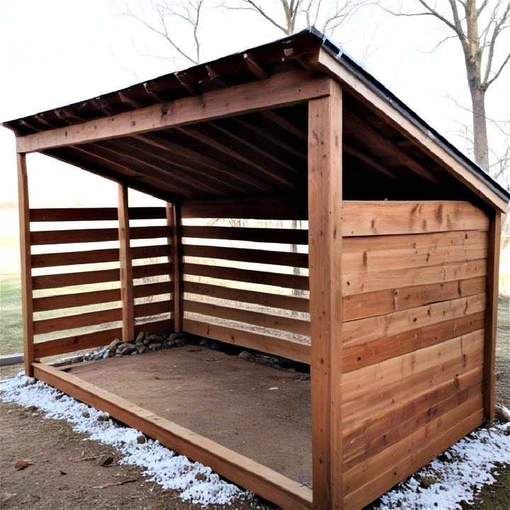 simple lean to wood shed