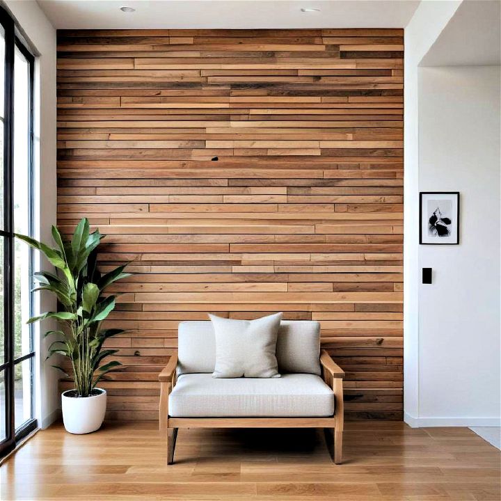 simple minimalist wood slat wall