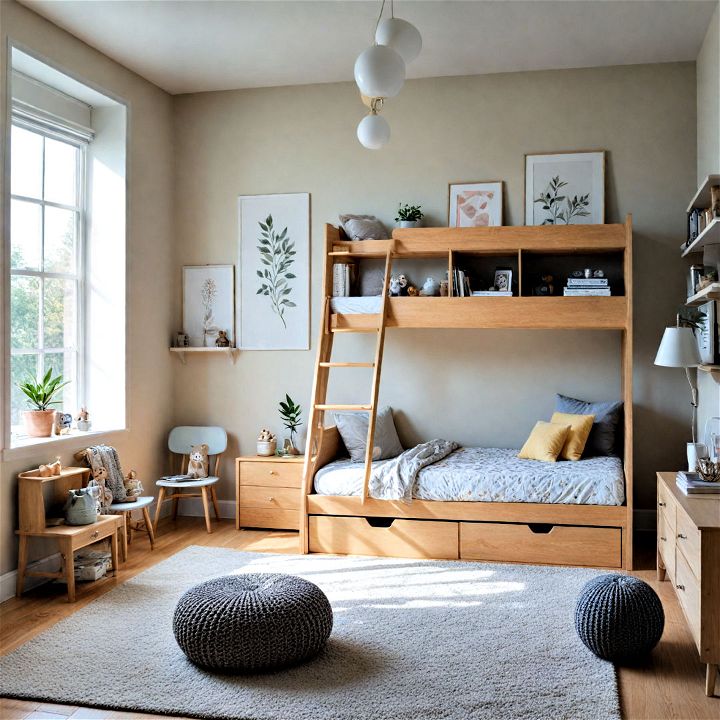 sleek and minimalistic kids room