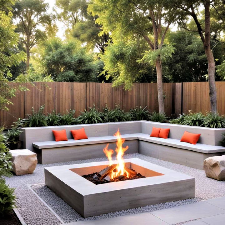 sleek and modern fire pit