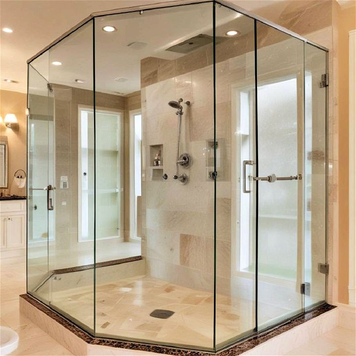 sleek and modern frameless glass shower