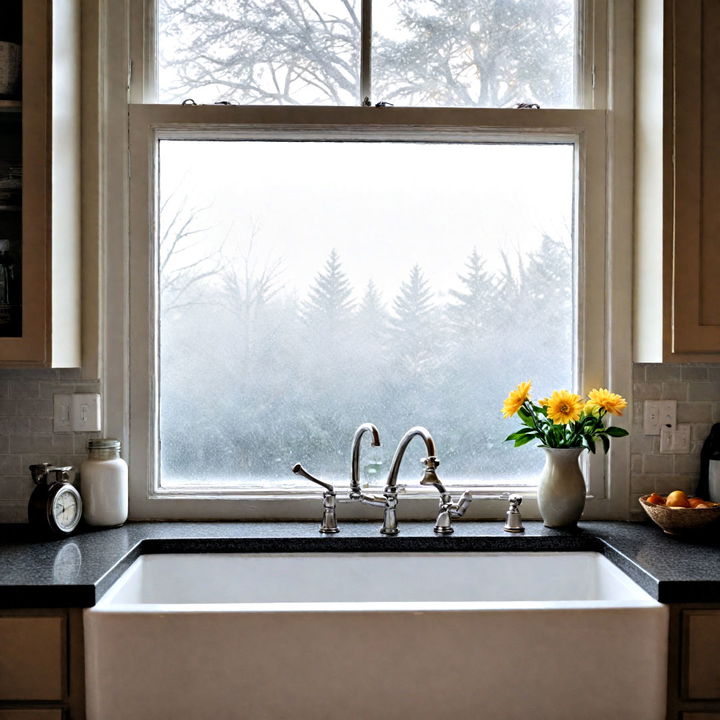 sleek and modern frosted glass windows