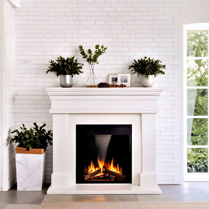 sleek and modern mantel free fireplace