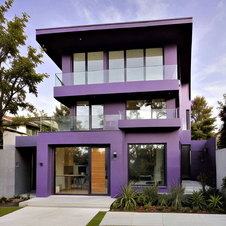 sleek and modern purple minimalist house