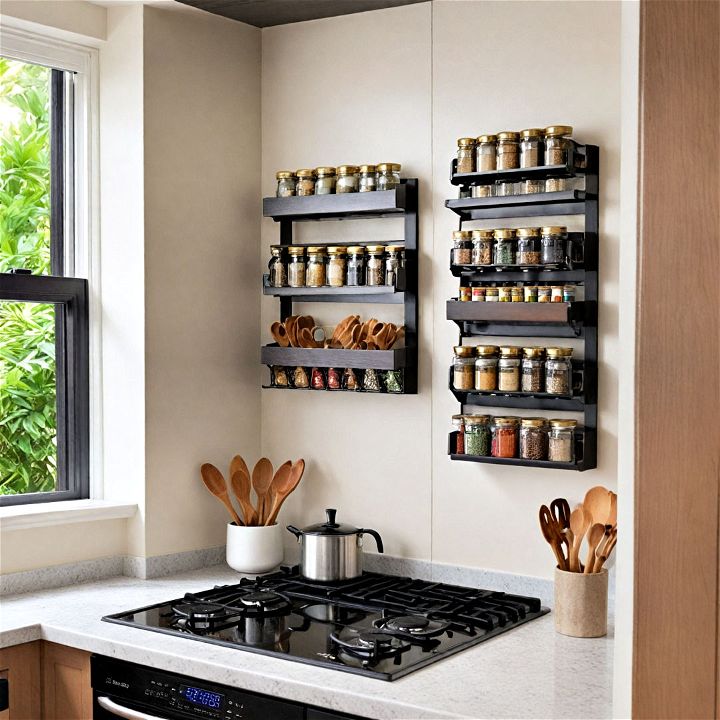sleek and small magnetic spice rack