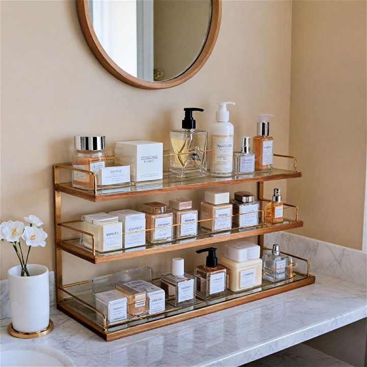 sleek and stunning vanity shelves