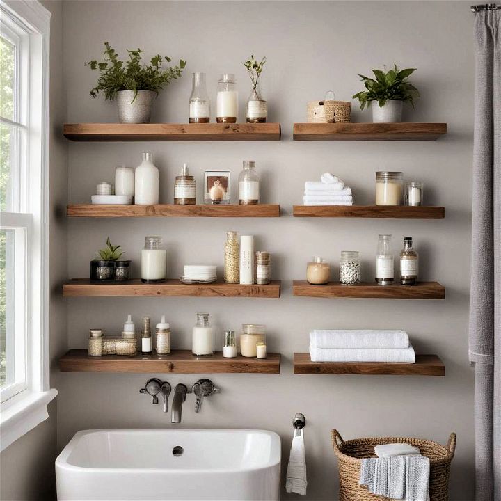 sleek and stylish floating shelves