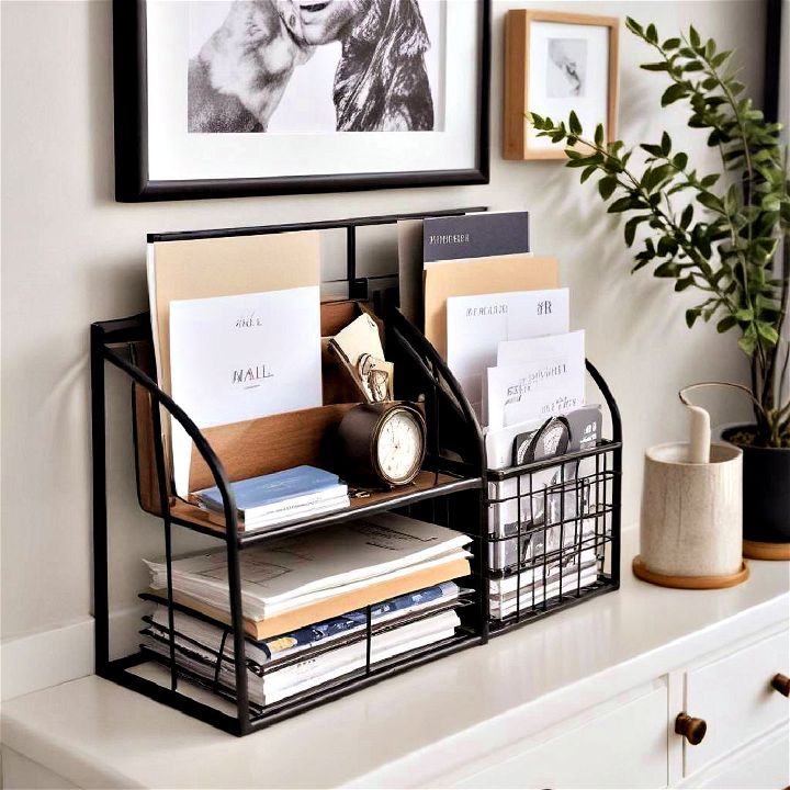 sleek and stylish mail organizer