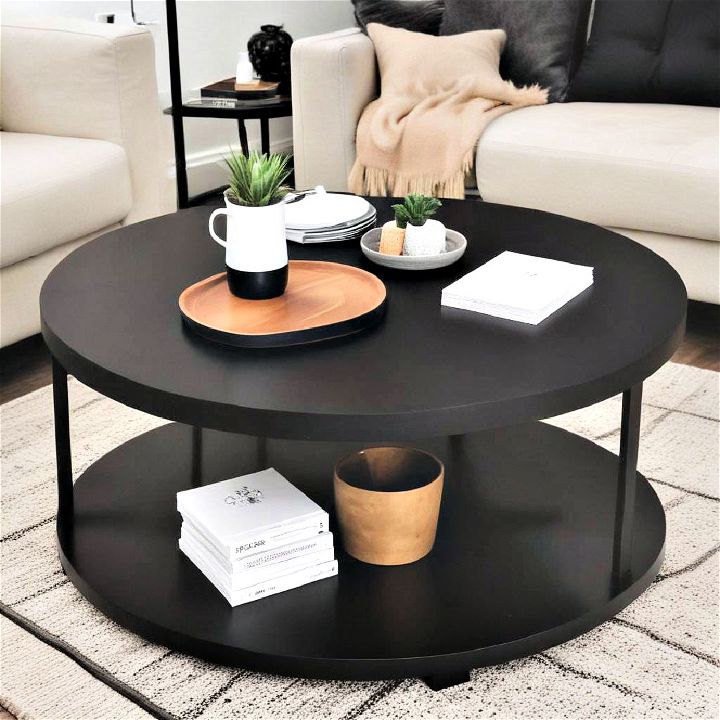 sleek black coffee table