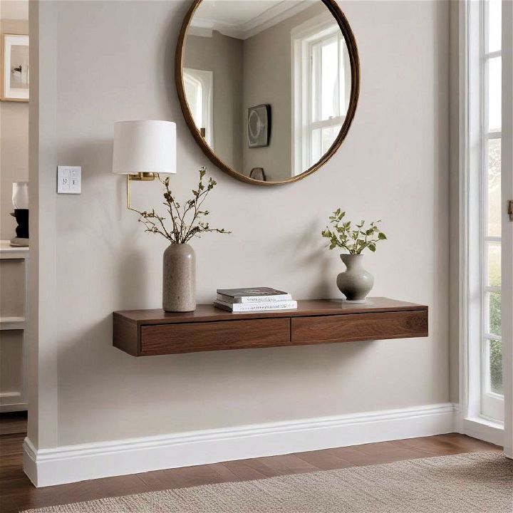 sleek floating console table