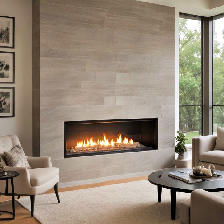 sleek linear gas fireplace