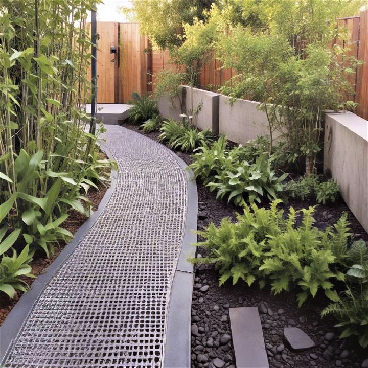sleek metal walkway for your backyard