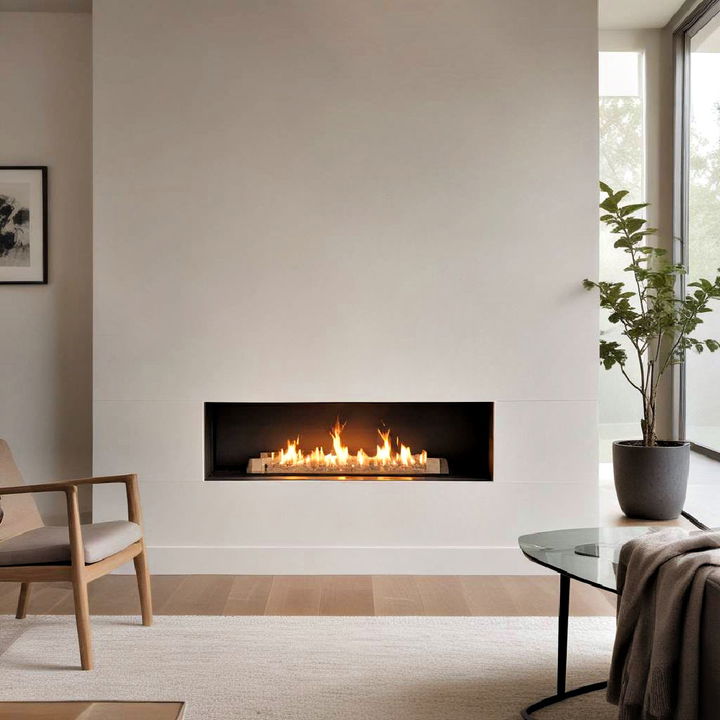 sleek minimalist gas fireplace design