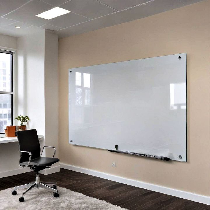 sleek modern glass whiteboard