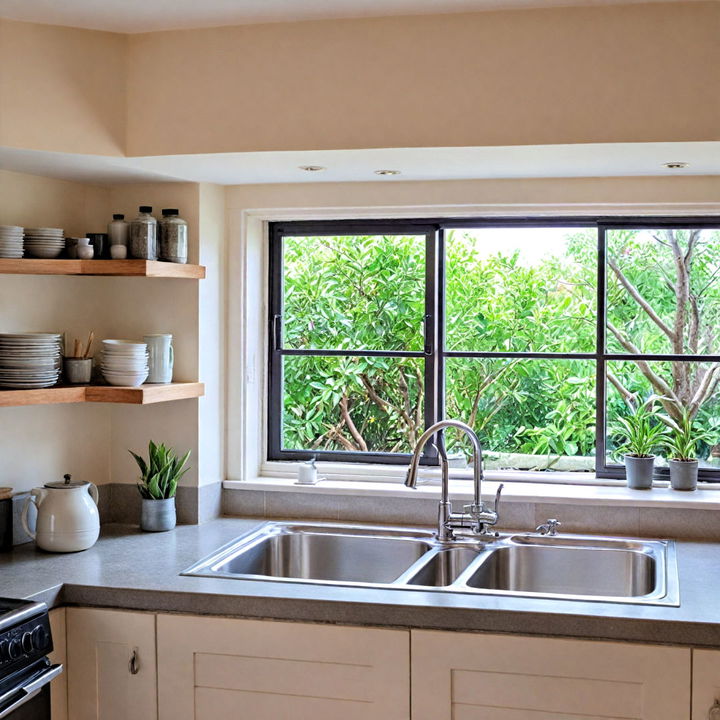 sleek sliding kitchen window