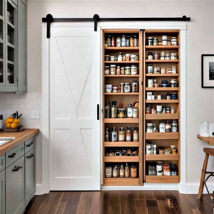 sliding pantry door to add functionality