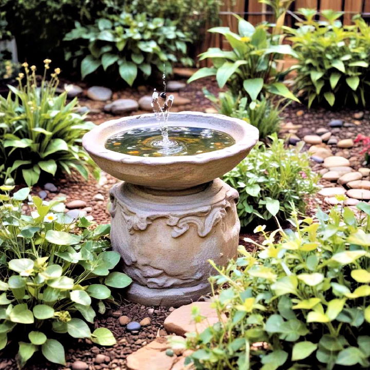 small garden with a mini water feature