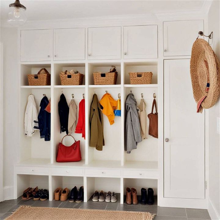 small mudroom with cubbies