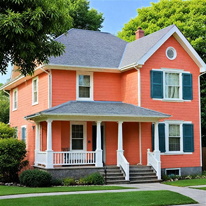 soft and muted salmon shade exterior