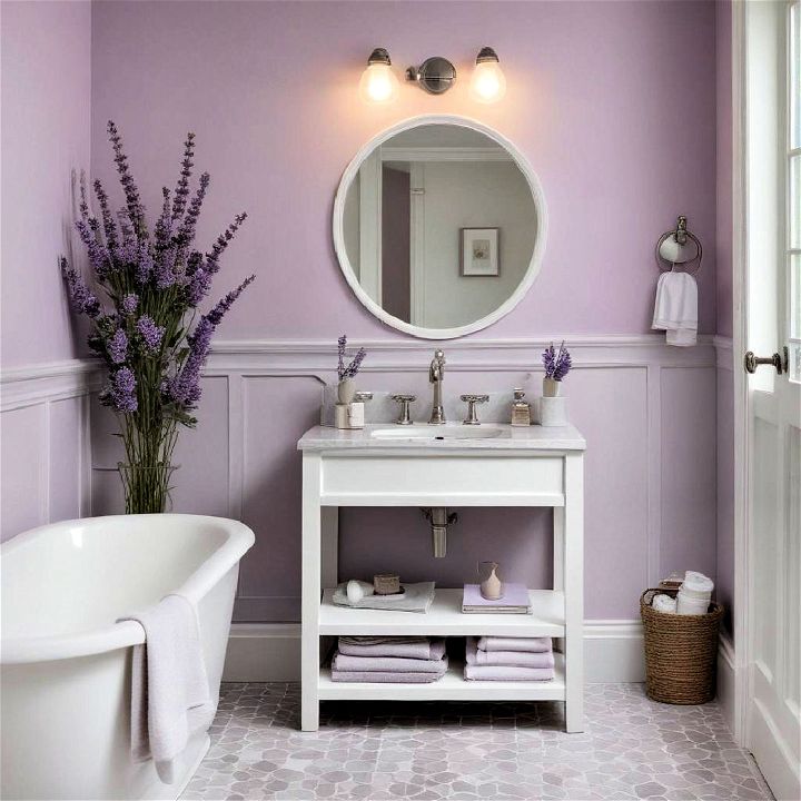 soft lavender bathroom